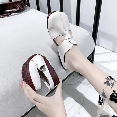 Chinelos Toe-toe para Mulheres Sapatos de Verão Sapatos Flat-on Sapatos para Mulheres Meio-chinelos Solados Macios Tamanho Grande 42 Chinelos Casuais Femininos