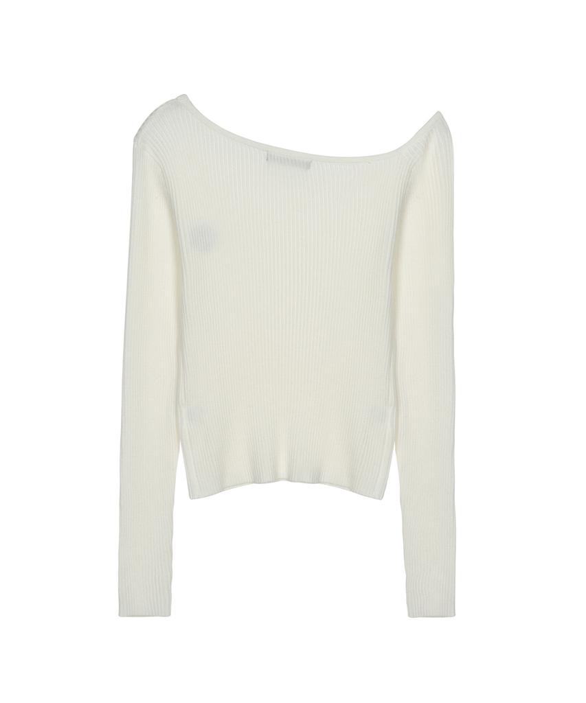 Nigaennikol Drape Off Shoulder Knit_Cream
