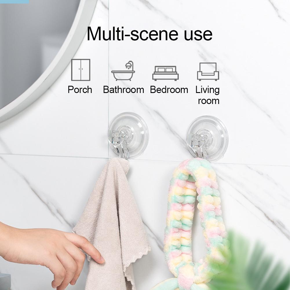 1/2/4/5/10pcs Suction Cup Hooks, Clear Reusable Heavy Duty Vacuum Suction Cup Hooks Glass Kitchen Bathroom Hooks for Towel
