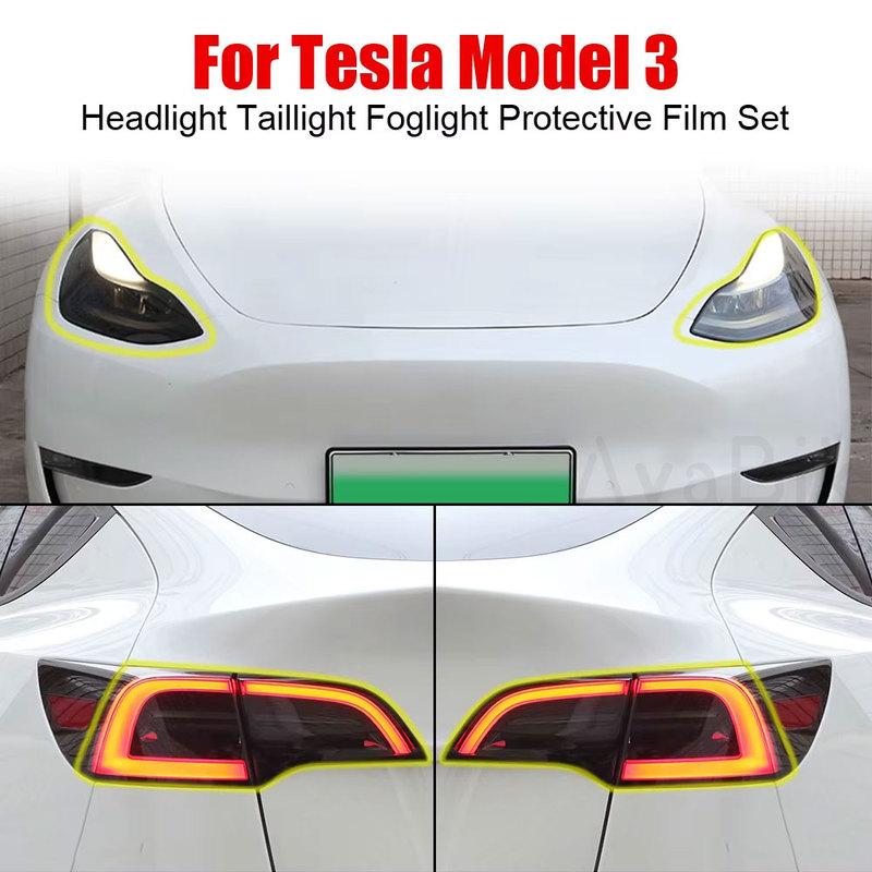 PPF For Tesla Model 3 Y S X TPU Blackened Headlight Taillight Foglight Protective Film Headlight Tail Lamp Color Changing Films