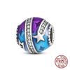 Copper Metal Fantasy Flying Dragon Mysterious Butterfly purple Charm Bead Components Pendant Bead Components Compatible With 4MM hole diamete