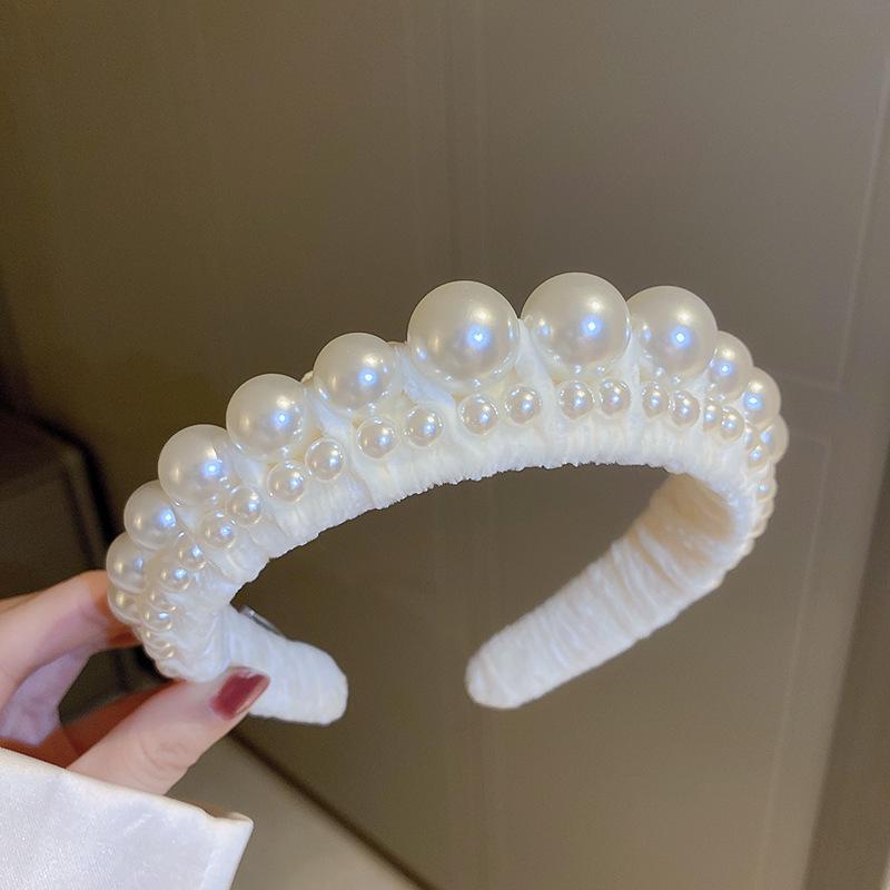 Diamond Pearl Gauze Sponge Headband: Fresh Japanese-Korean Fairy Style Accessories