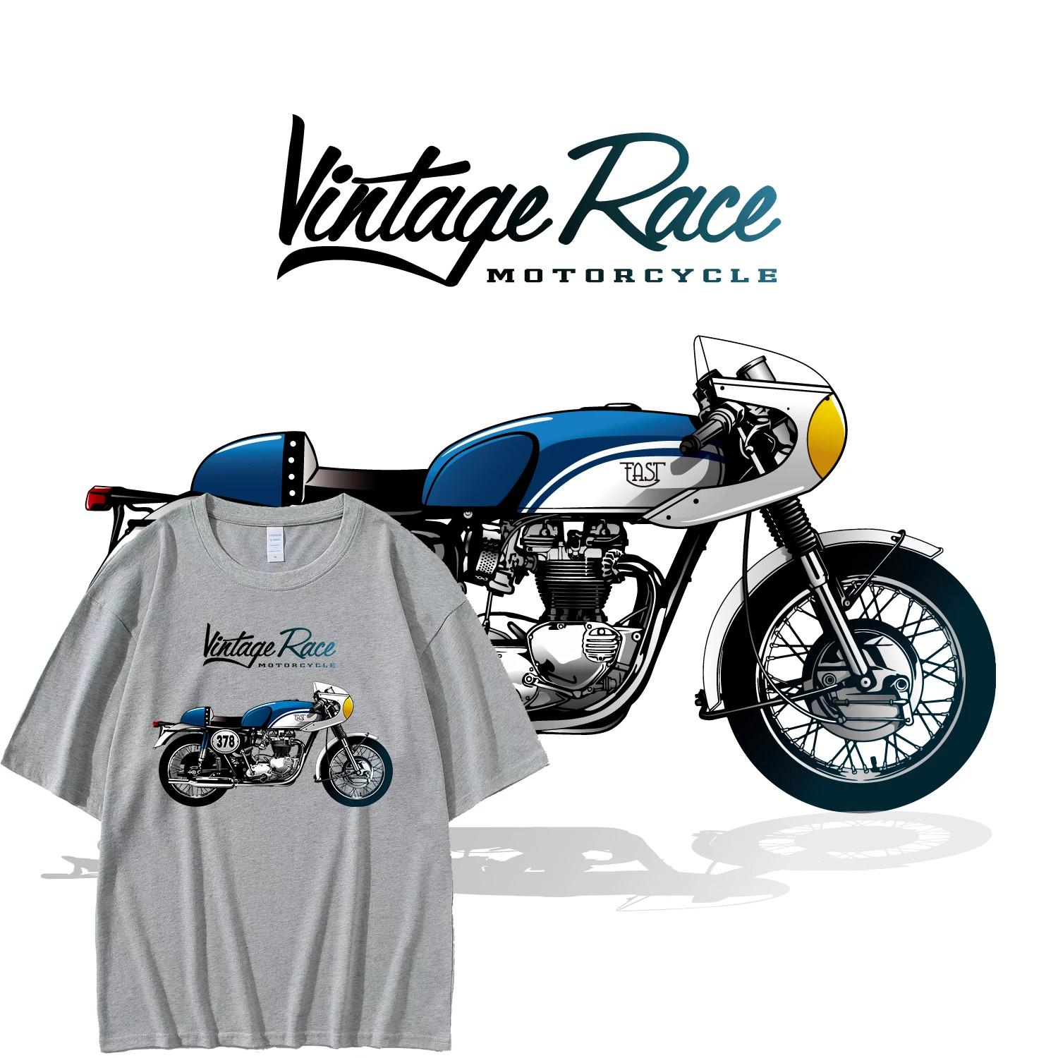 

Футболка с принтом мотоцикла для мужчин, модная хип-хоп ретро футболка, топ больших размеров Футболки с принтом мотоцикла XXXXXL малиновый