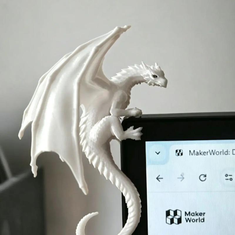 Cool Lying Dragon Figurine Monitor Decor Ornament, Unique Gaming Desktop Accessory for Esports Setup
