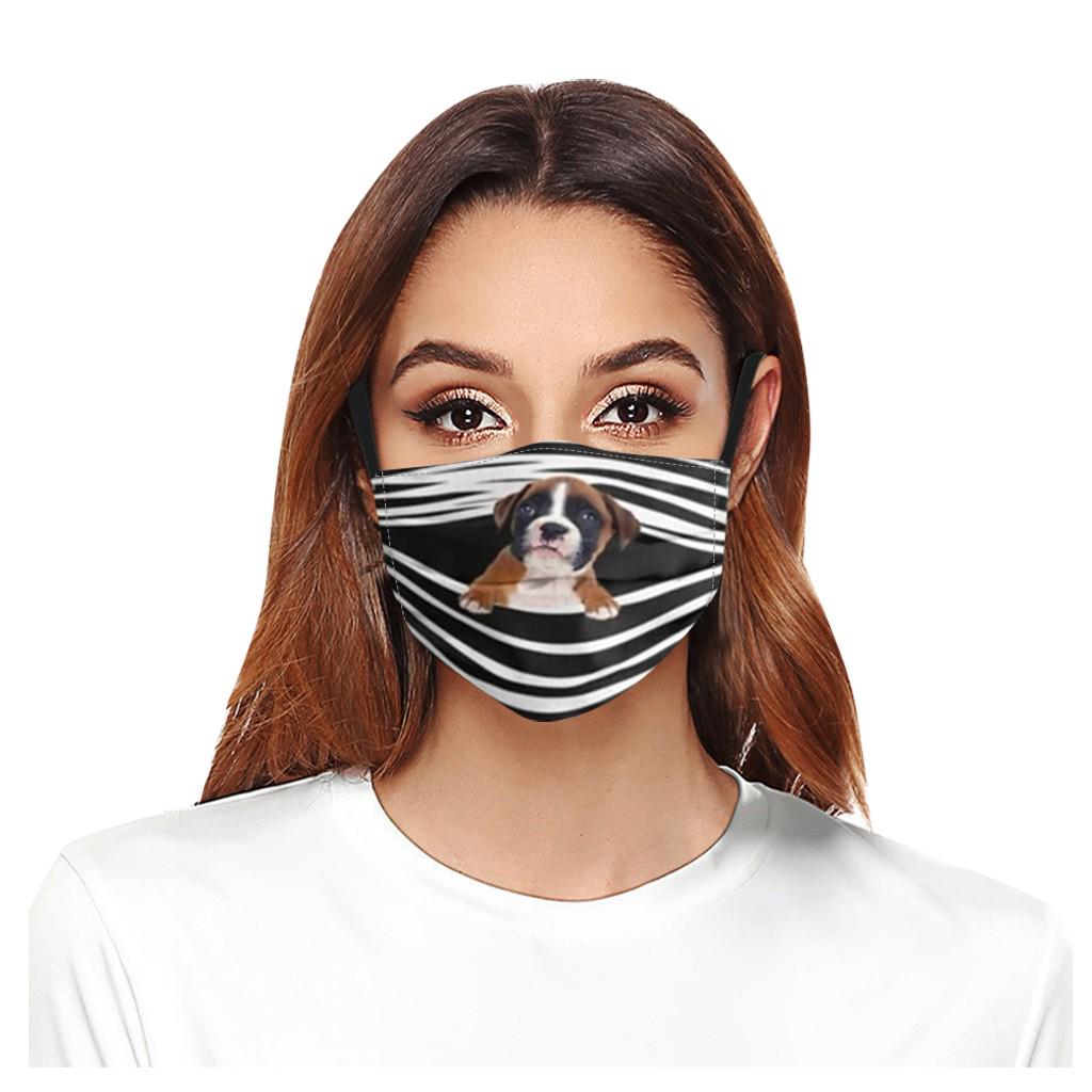 1PC Mask + 2 PC Filters General Dogs Prints Breathable Washable Mask Face Cover