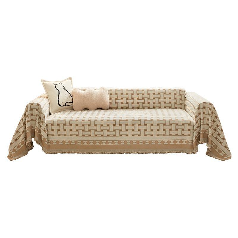 

Полотенце для дивана Four Seasons Универсальная подушка для дивана Модная простая современная ткань с полным покрытием Диванное одеяло Встроенный кожаный чехол для дивана 180*130cm