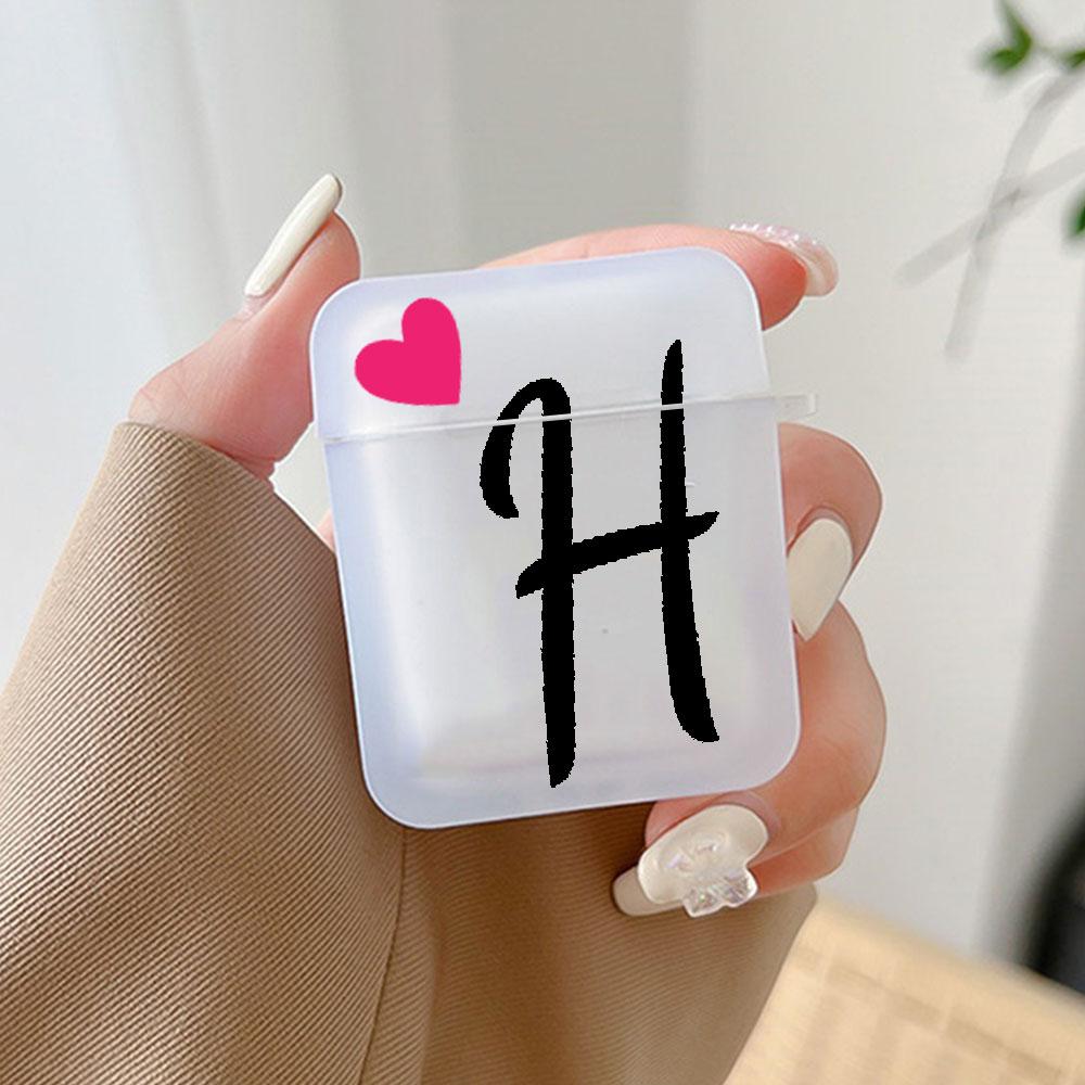 Initial Letter A Z Love Heart Earphone Case for Airpods 4th 3rd Pro 3 2 Cover for Airpod 2 3 1 Protective Accessorie Shell Funda
