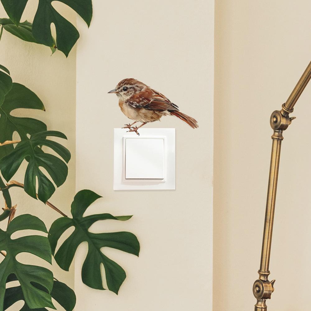 Måla En Liten Fågel I Sovrummet Vardagsrummet och Entrén Strömbrytare och Klistra Heminredning Väggklistermärken