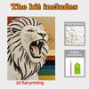Pearl Painting Art Painting Kit for Adults and Beginners, Majestic Lion Head Sparkling Painting Craft Home Wall Decor Handmade Gift