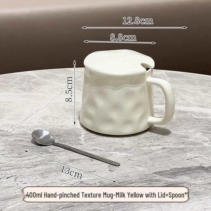 Yudefeng Ceramic Mug with Lid & Spoon