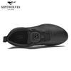 Sevenwolves Men's Breathable Leather Rotary Buckle Sports Shoes