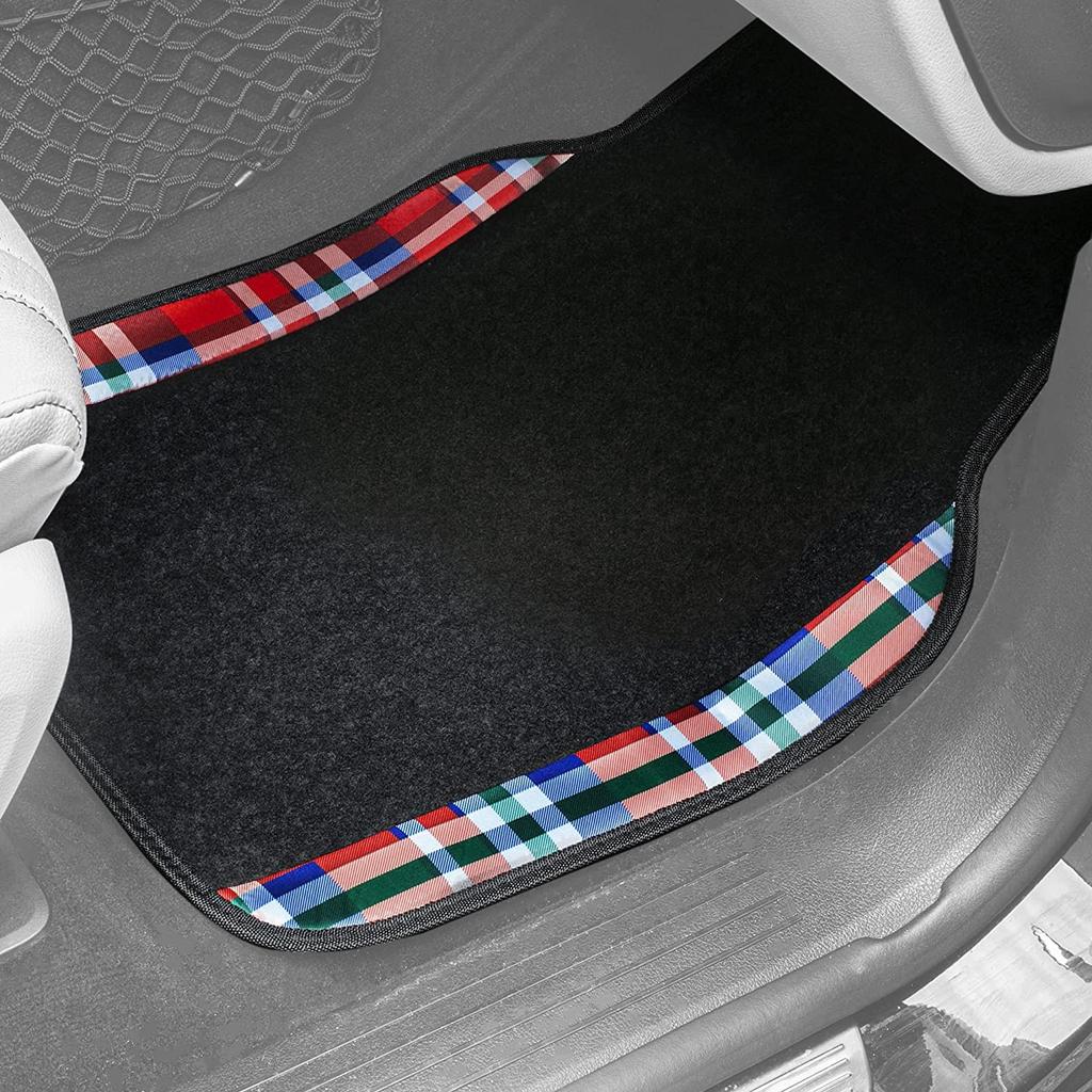FH Group Group Tartan11 Plaid Trim Red Car Floor 64 x 46 30 x 46 Universal Fit for and Vans Imported from F14411PLAIDRED (FH International) Mats,