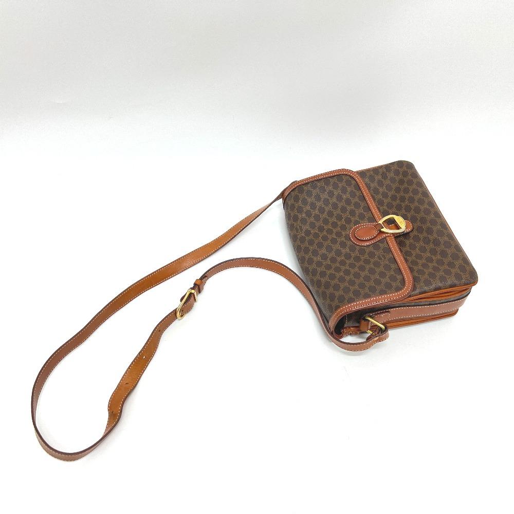 CELINE Macadam Crossbody Shoulder Bag PVC/Leather Brown/GoldHardware