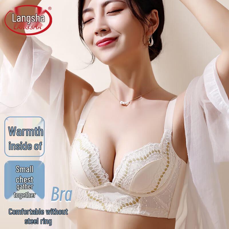Langsha Women s Wire-Free Uplift Push-Up Bra 80C