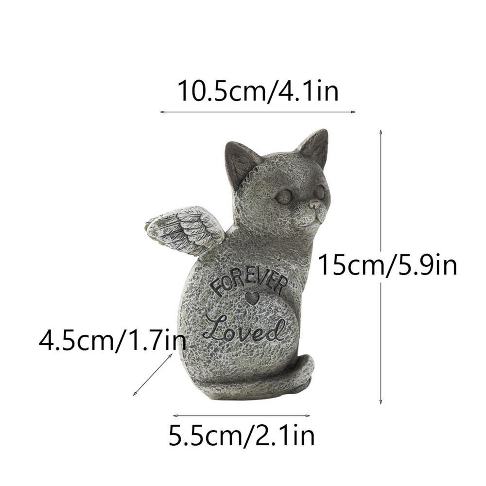 Pet Memorial Stones Weatherproof Statue Markers Grave Stone Pet Grave Markers for Offices Cafes Bookstores Bookshelves Display