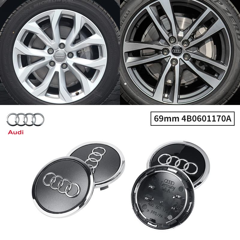 4PCS Car Badge Emblem Wheel Center Cap Hub Covers Accessories For Audi C7 C6 C5 B5 B6 B7 B8 B9 D3 Q3 Q5 Q7 TT A1 A3 A4 A5 A6