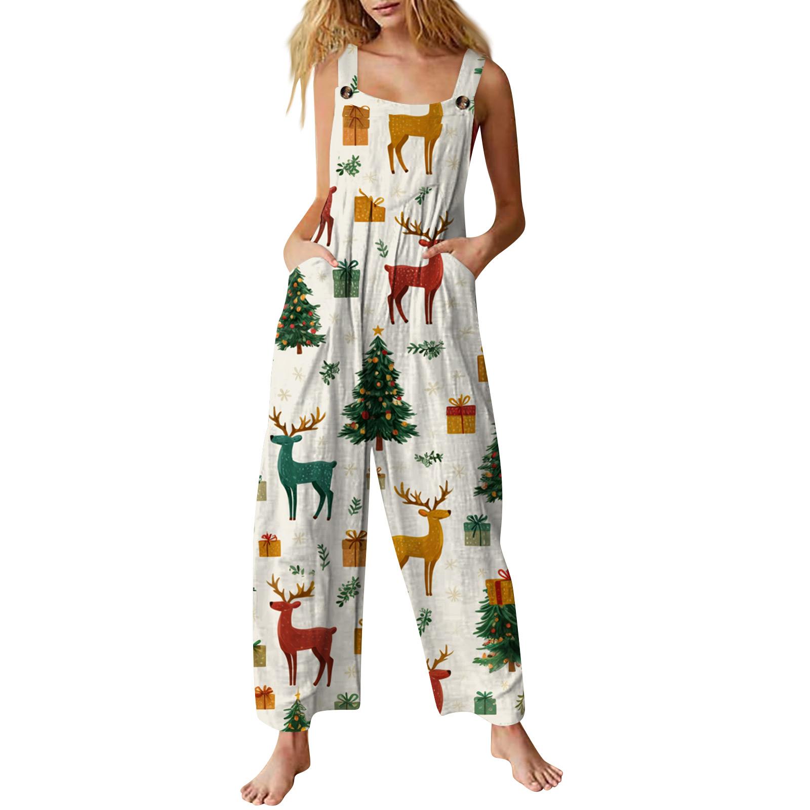 

Жіночий комбінезон Повсякденний вільний комбінезон з принтом L армія зелений колір