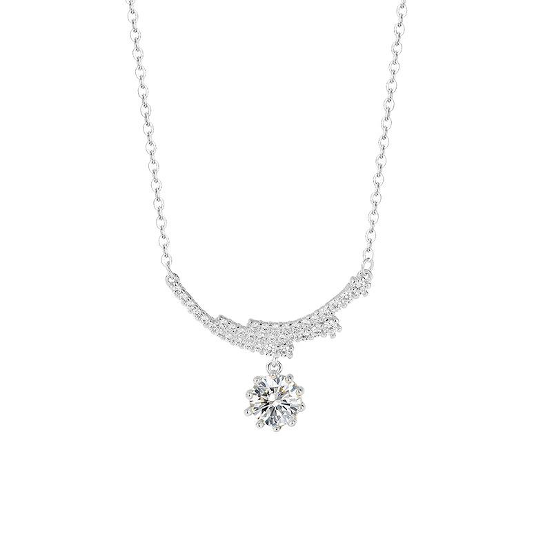 

Изысканное ожерелье из метеоритного камня Мосанг для женщин с великолепным и современным дизайном, элегантная и изящная цепочка на ключицу