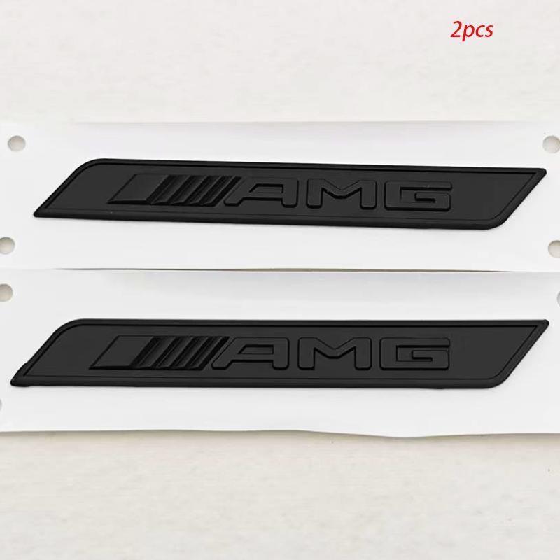 For Mercedes Benz New AMG Car Letters Badge 2pcs ABS Fender Side Emblem Sticker For AMG W204 W124 W201 W202 W212 W220 Accessorie
