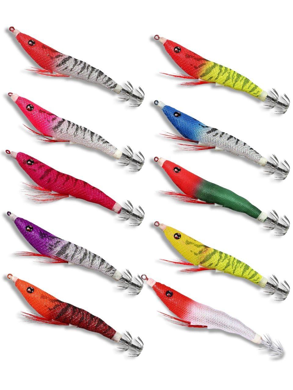 

Светящиеся приманки для ловли кальмаров и осьминогов, (Набор 10)