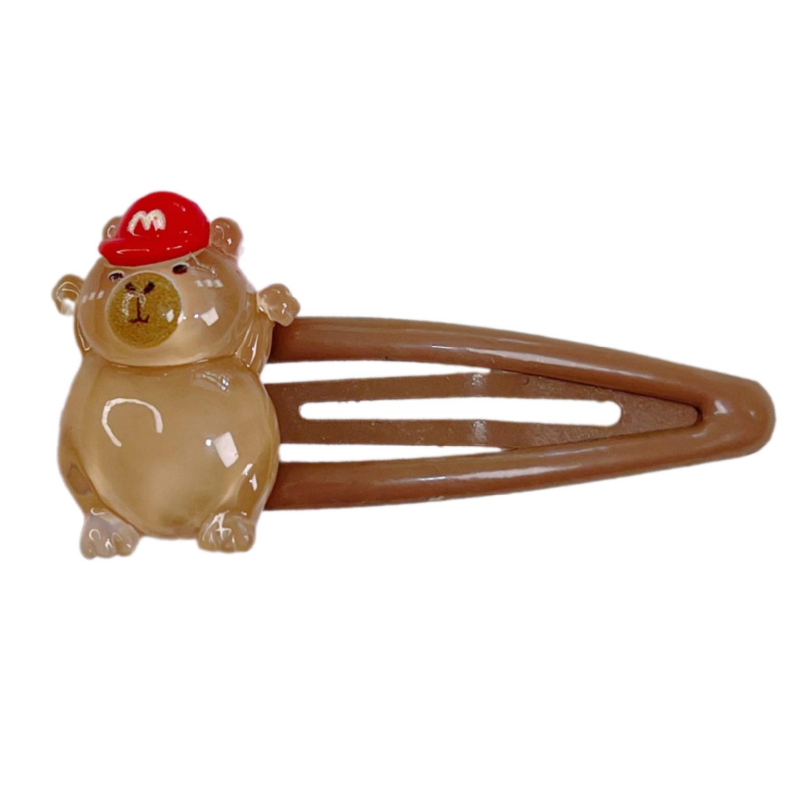 

Милая очаровательная мультяшная заколка для волос, прелестная заколка для волос с грызунами, заколки-капибары, заколки-автоматы для волос для девочек, тренд 2000-х T2