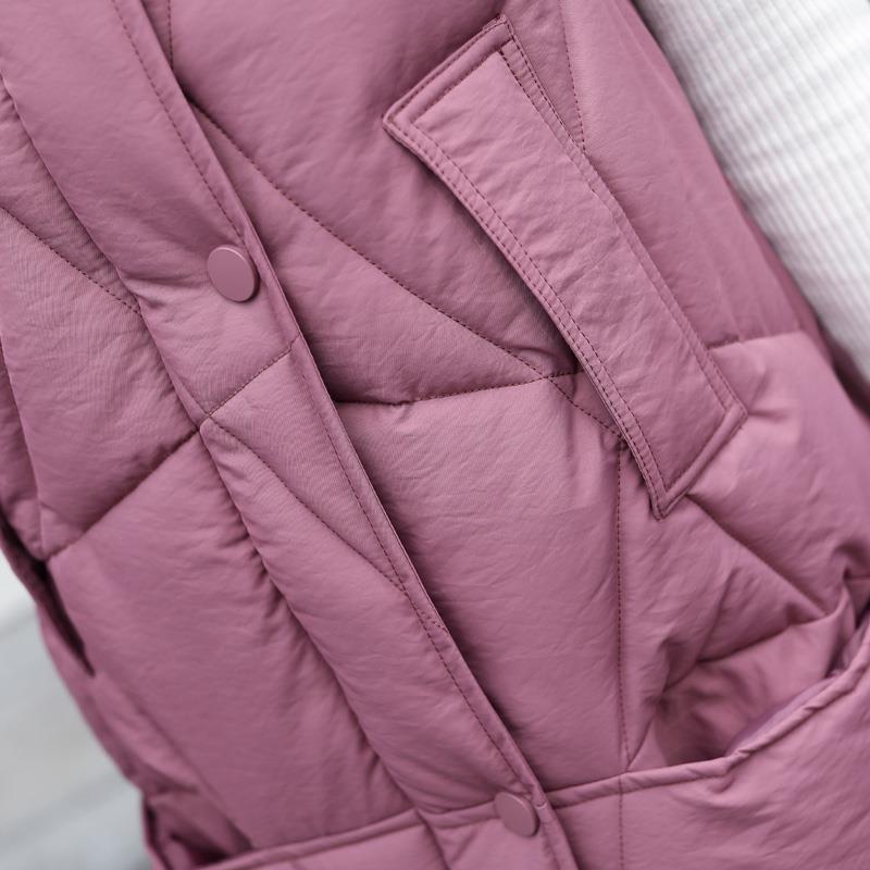 Over-knee cotton vest women's loose autumn and winter new large size down cotton outer wear vest vest trendy coat