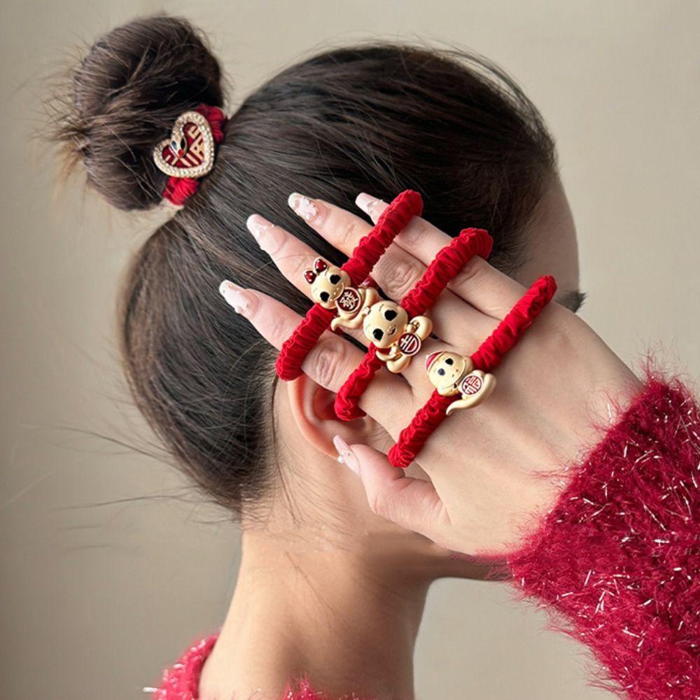 

Animal Red Rhinestone Hairpin Cartoon Zodiac Dragon Hair Clip Fashion Girl Style F