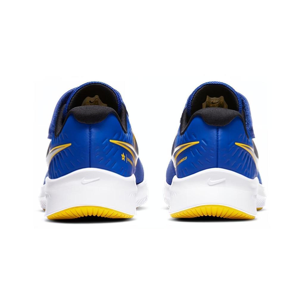 Nike Star Runner 2 Hook and loop Slip Resistant Cushioning Low top Kids' Running Shoes Blue Silver AT1801-404