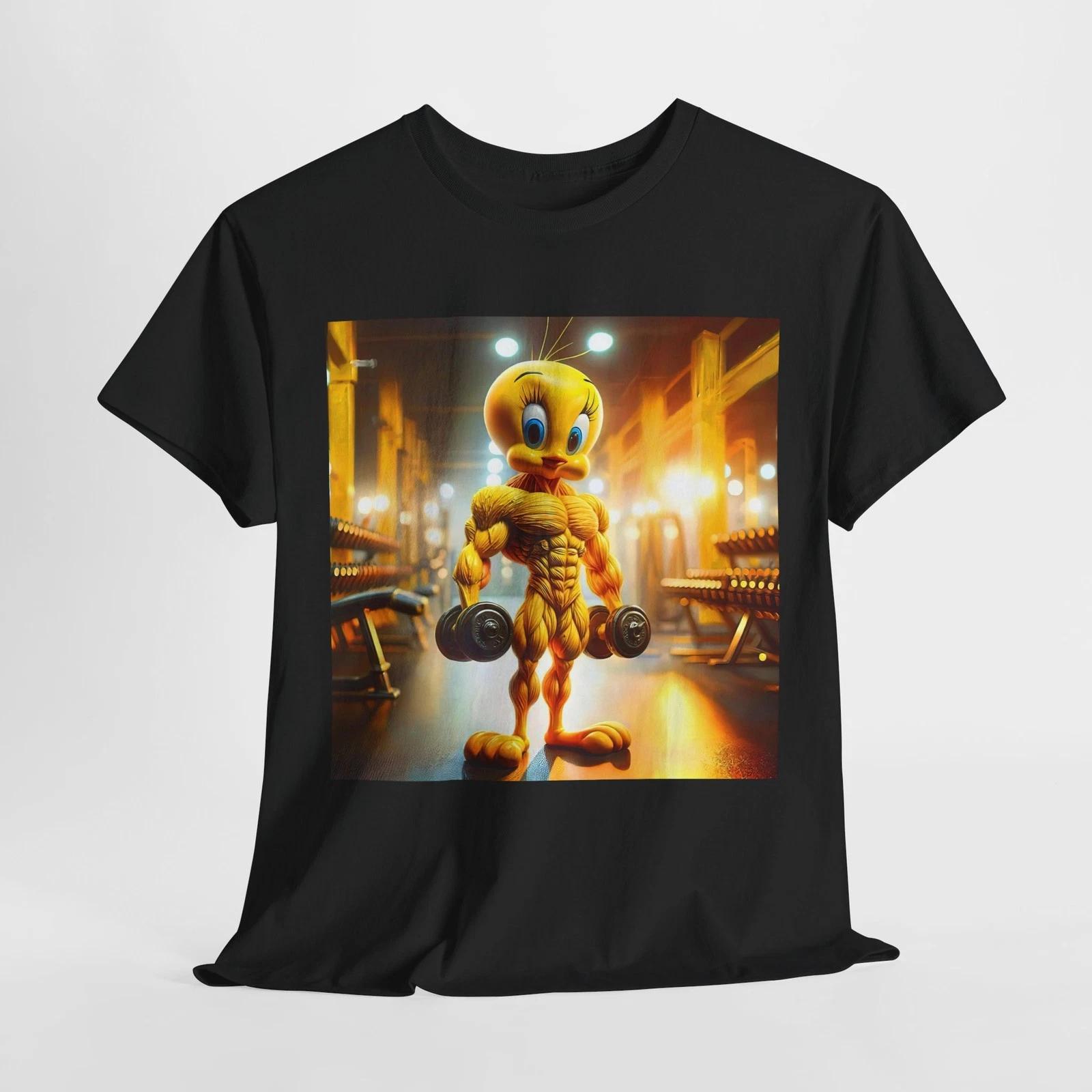 

Playful Cartoon Fitness Tee, Funny Workout Shirt, Quirky Tees for Gym [...] L