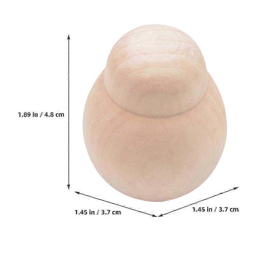 Unfinished Wood Crafts Wooden Blank Dolls Diy Unfinished Dolls Handcraft Supplies Smooth Surface Durable Wood 4.80X3.70X3.70CM 5Pcs