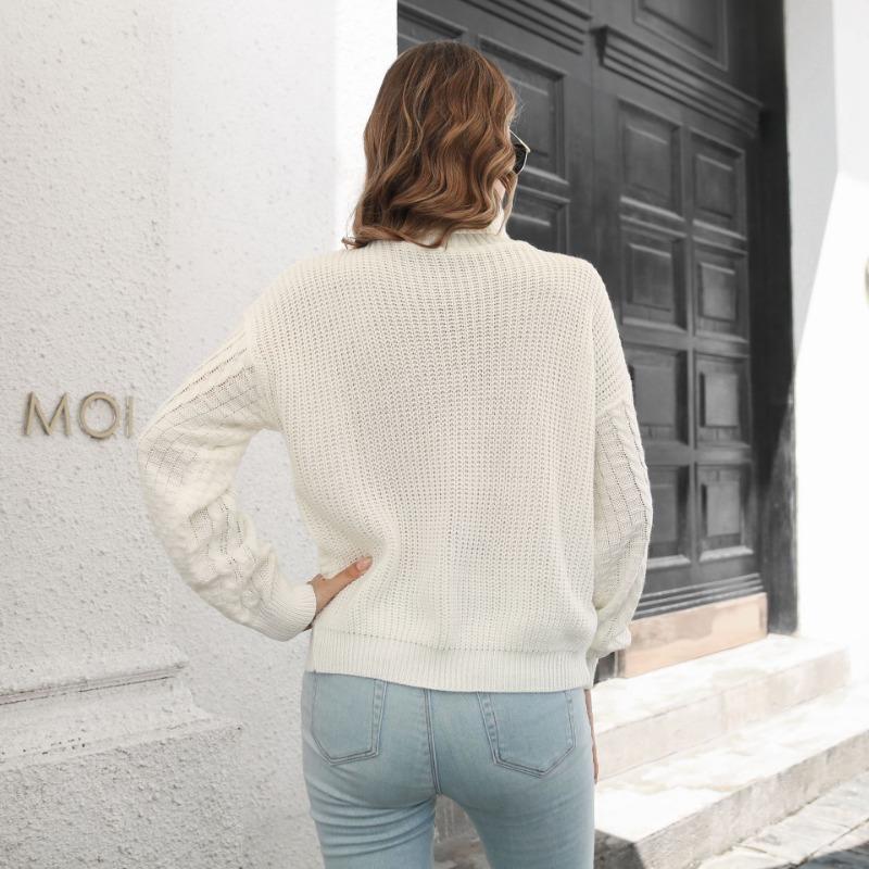 Women S Loose High Neck Long Sleeve Knit Sweater