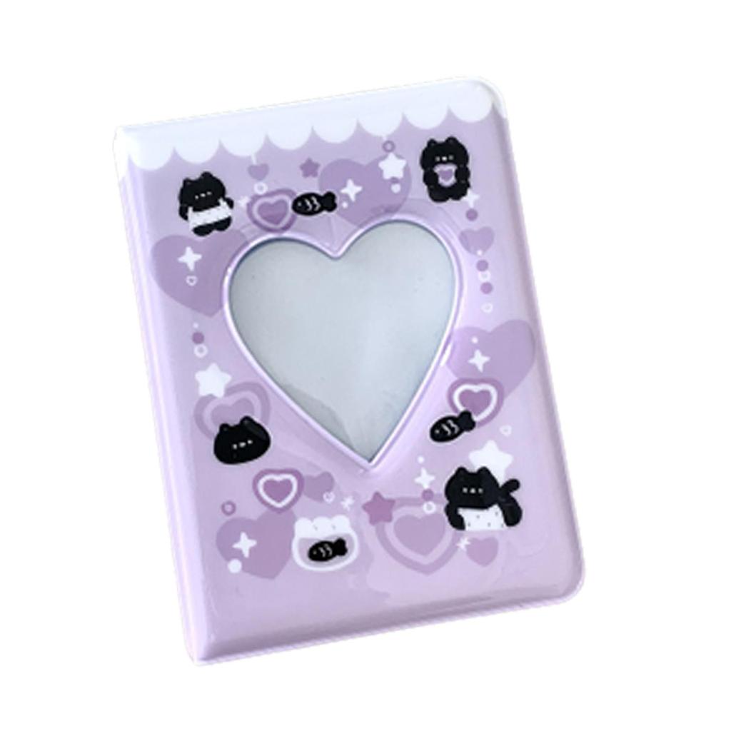 3 Inch Mini Photo Binder Cute Love Heart Hollow Photocard Holder Book Business Card for
