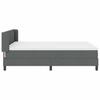 Box Spring Bed with Headboard Dark Grey 200 X 140 Cm Fabric