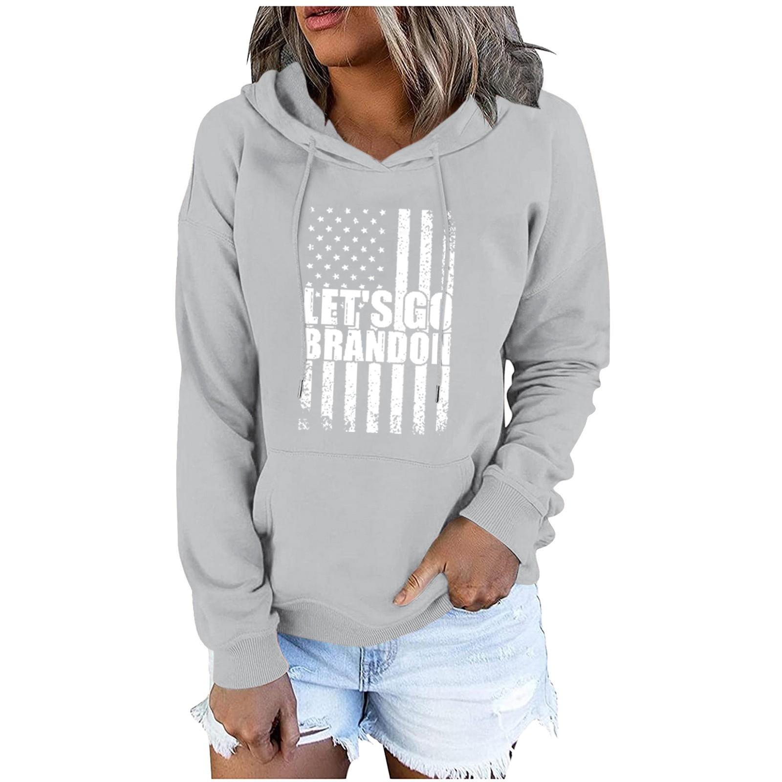 

Жіночий модний вільний пуловер з принтом і капюшоном з довгим рукавом для вечірки