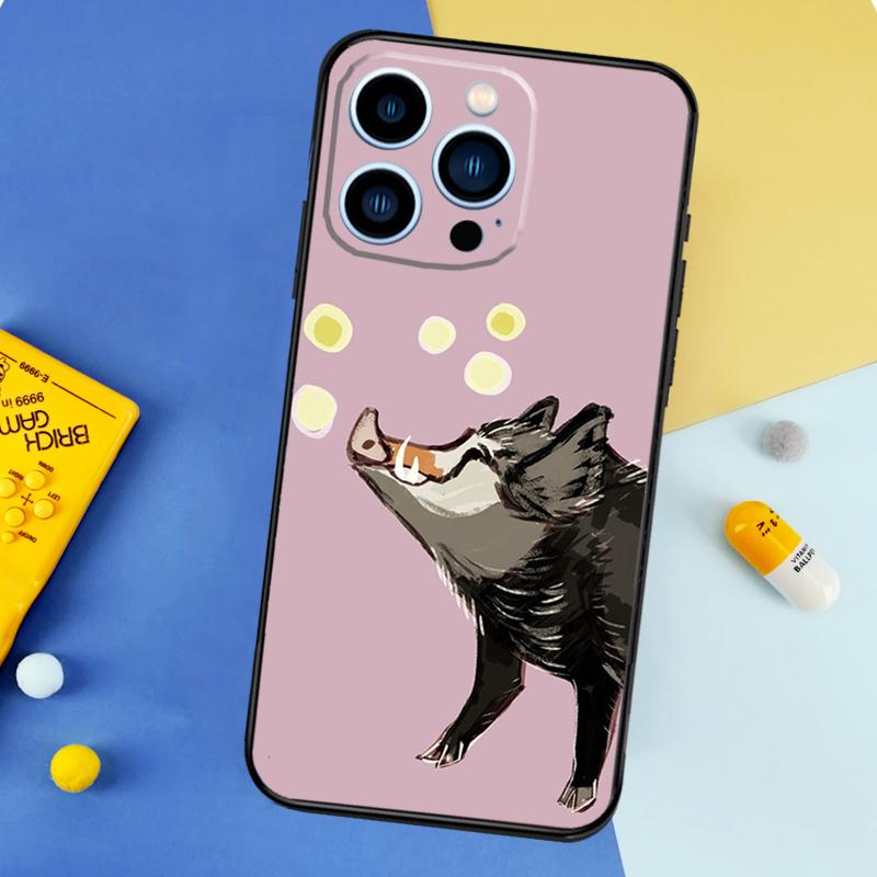 Kawaii Pig Phone Case For iPhone 16 15 13 12 11 14 17 Pro Max 13 mini 16 Plus 16e 17 Air Bumper Cover