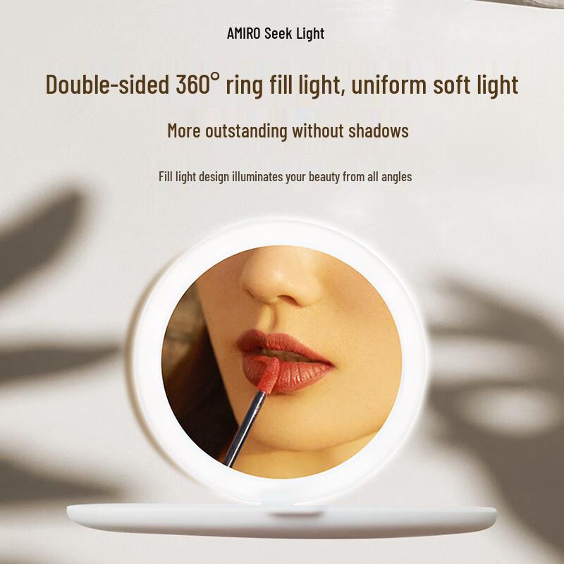 AMIRO Portable LED Lighted 5X Magnifying Makeup Mirror CN Plug (adapter Included)