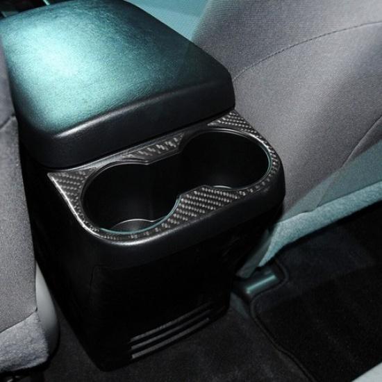 2Pcs Carbon Fiber Interior Rear Center Cupholder Cover Trim For Toyota Tacoma