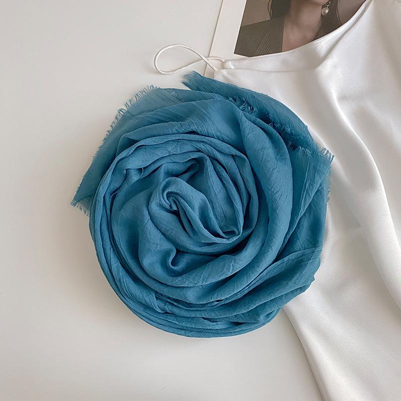 Thin Women's Desert Shawl Color Winning Cotton and Linen Beige Versatile Scarf Xinjiang Travel Sunscreen Scarf