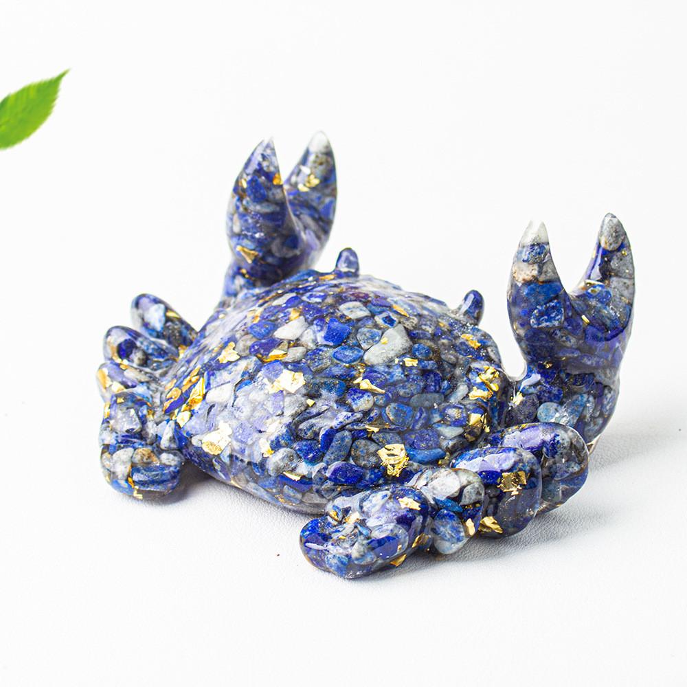 Natural Quartz Crystal Resin Crab Pen Stand With Unique Artistic Design For Giftgiving