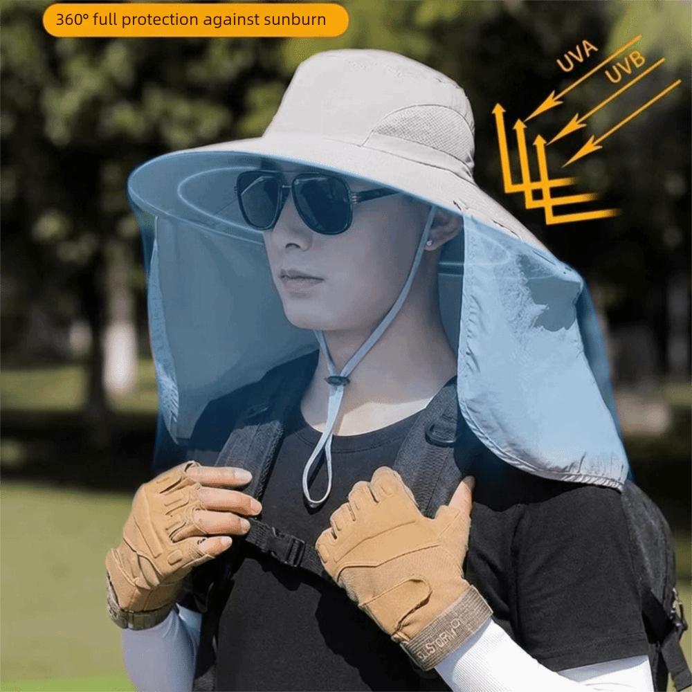 Breathable Women Fisherman Hat UV Protection Face Covering Sunhat Sun Protection Hat  Climbing