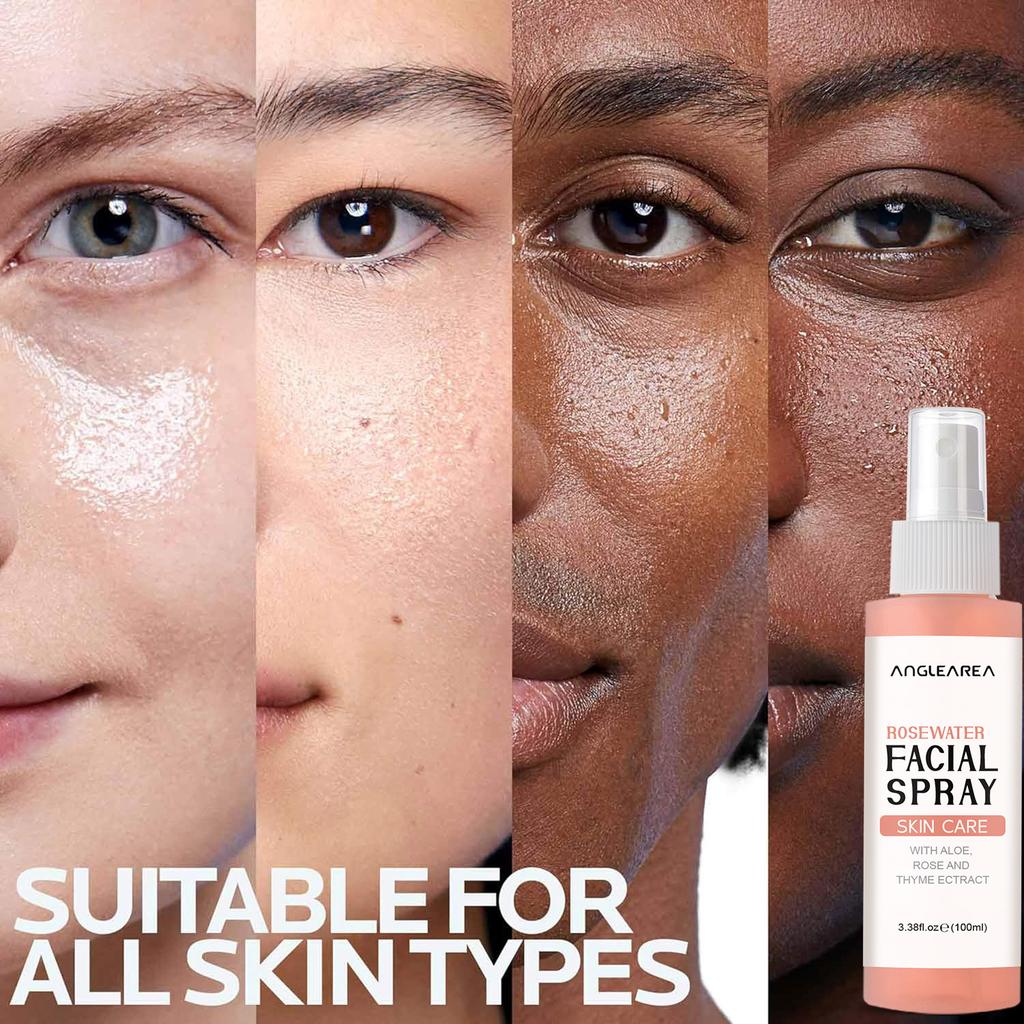 Rosewater Women's Moisturizing Mist 100ml Hydrating Makeup Setting Nourishing Moisturizing Nourish Hydrate Smooth and Delicate