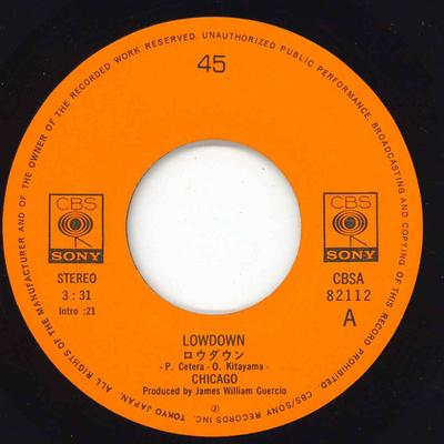 7inch Record CHICAGO  Lowdown 82112 CBS SONY 1971 Japan Rock Used