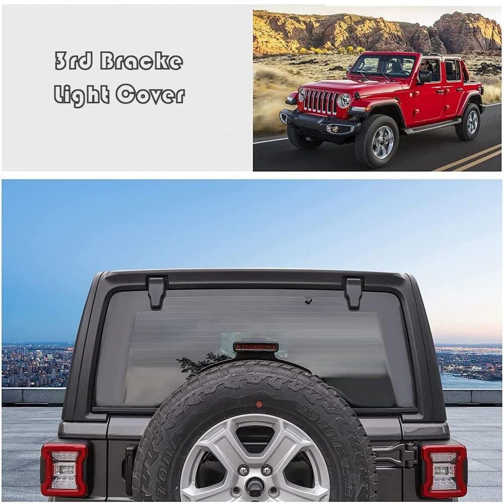 Car 3rd Brake Light Trim Cover High Mount Stop Lamp Cap For Jeep Wrangler JL 2018-2025