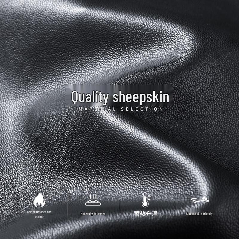 Men's Lambskin Baseball Collar Leather Jacket