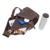 Leather Sports Chest Bag for Men, Multifunctional Single Shoulder Outdoor Large Capacity Crossbody Bag, European and American Retro Crazy Horse