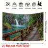 2D Turquoise River Waterfall Tapestry Nature Scenery Photography Background