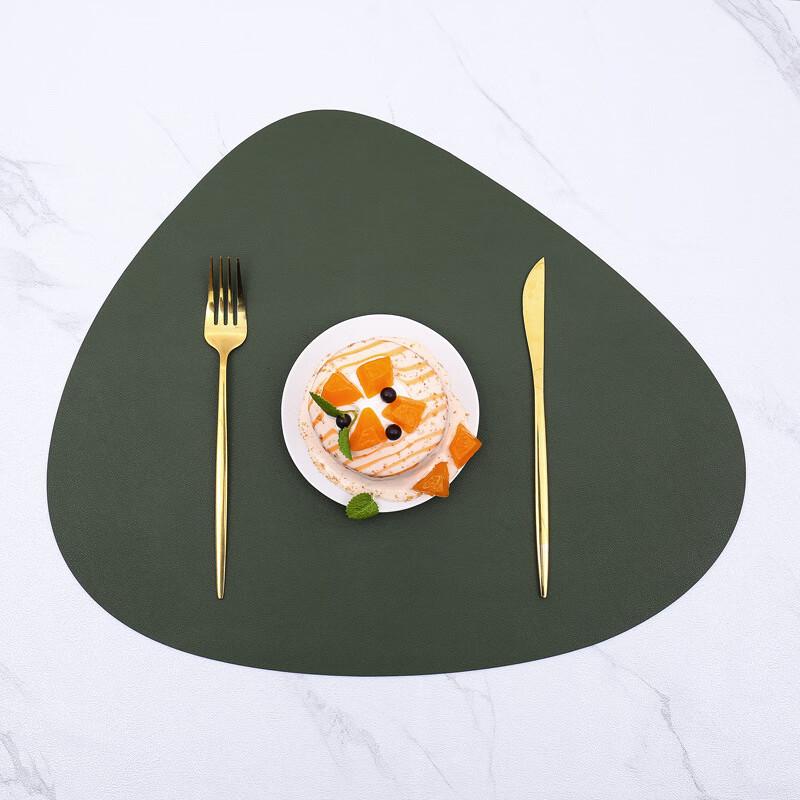 ZISIZ Tropfenförmiges Leder-Tischset & Untersetzer-Set