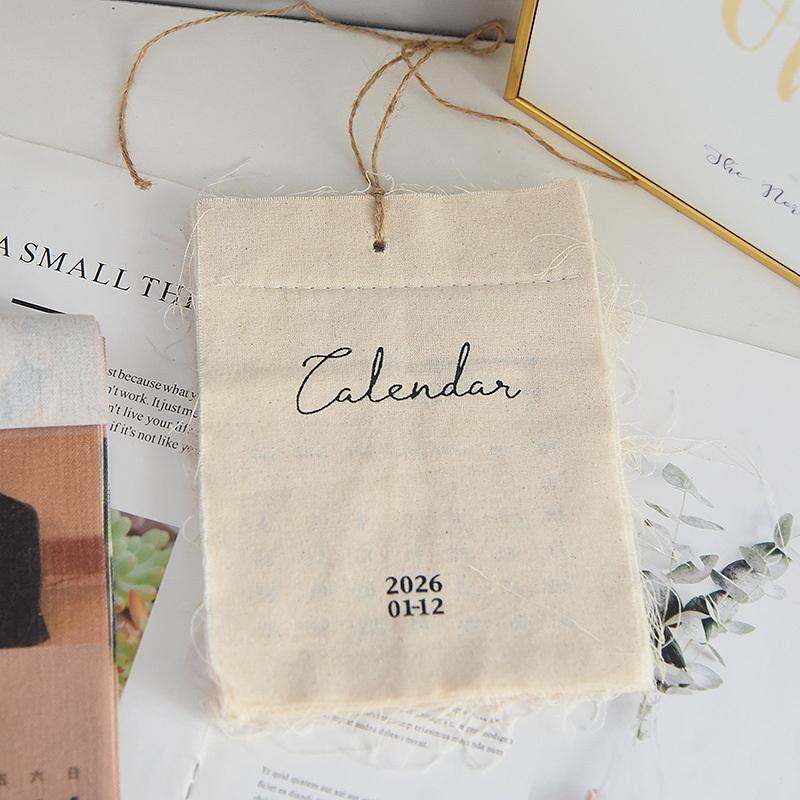 2026 Canvas Hook-Style Fabric Calendar Wall Calendar, High-Value Retro Style, Instagram-Worthy Wall Calendar Decoration