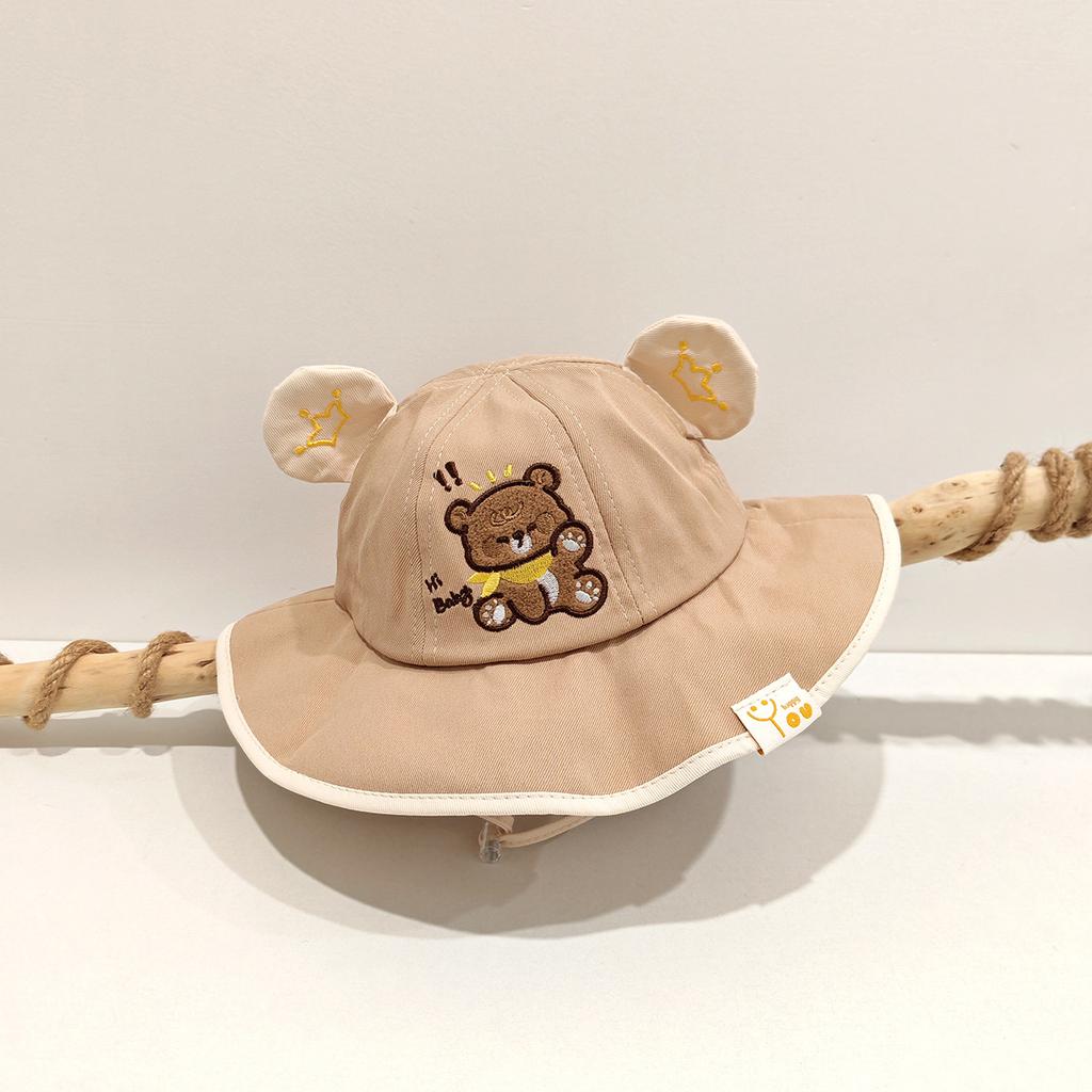 Baby Fisherman Hat 50cm 1-3 Years Cartoon Bear Toddler Girls Sun Hat Kids UV Protection Cap Boys Summer Sunscreen Hat