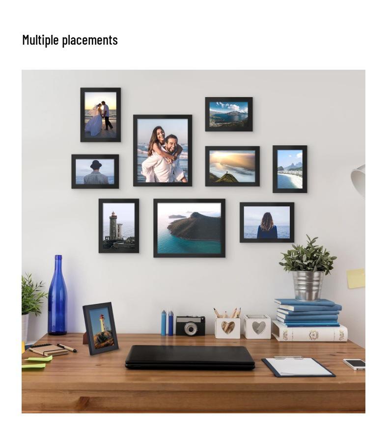 10-Piece Photo Frame Wall Set: 6-inch, 7-inch, 8-inch, 10-inch Frames